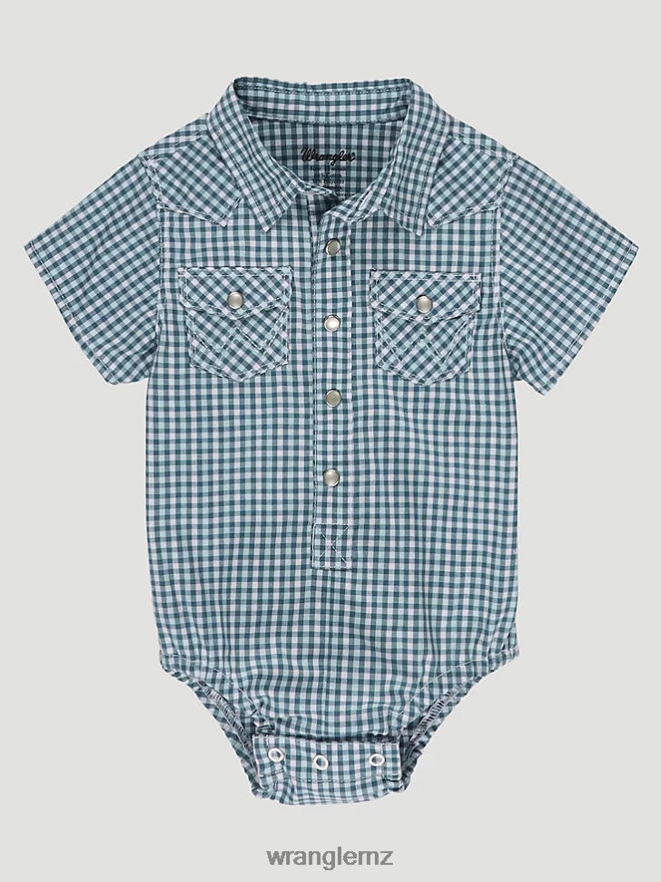 Wrangler Short Sleeve Western Snap Bodysuit Adriatic Navy (112329290) Boys Clothing DRL6LH1071