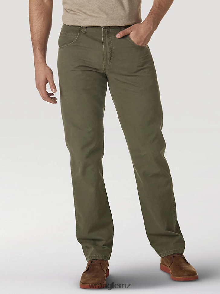 Wrangler Rugged Wear Regular Fit Straight Leg Canvas Pant Moss (31100MS) Men Clothing DRL6LH650