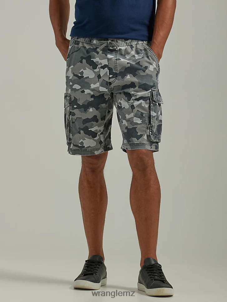 Wrangler Free To Stretch Drawstring Cargo Short Monument Camo (112336239) Men Clothing DRL6LH554