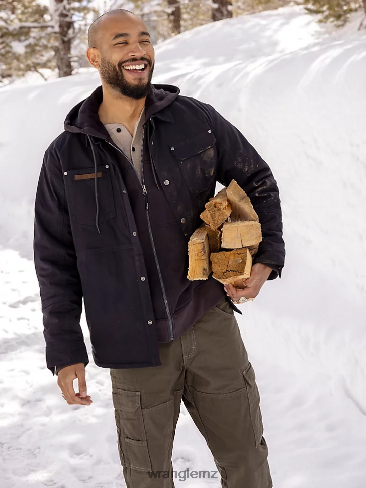 Wrangler RIGGS Workwear Tough Layers Fleece Lined Work Shirt Jacket Dark Navy (3W195NV) Men Clothing DRL6LH472