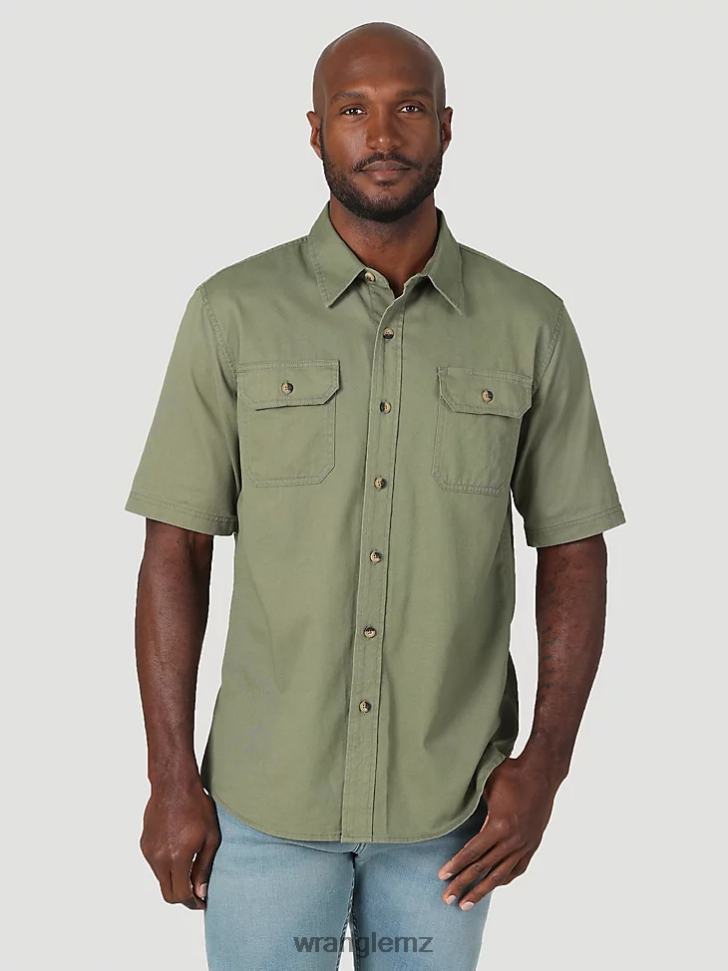 Wrangler Epic Soft Flex Twill Shirt Olivine (112315229) Men Clothing DRL6LH363