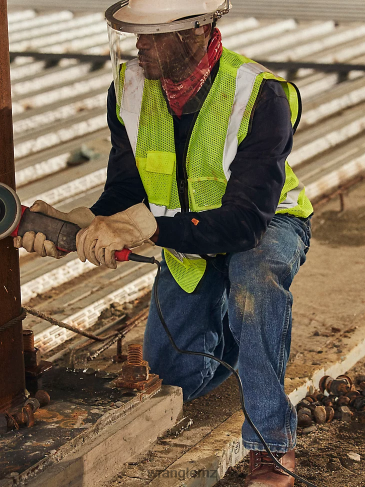 Wrangler RIGGS Workwear FR Flame Resistant Twill Solid Work Shirt Navy (FR3W01N) Men Clothing DRL6LH402