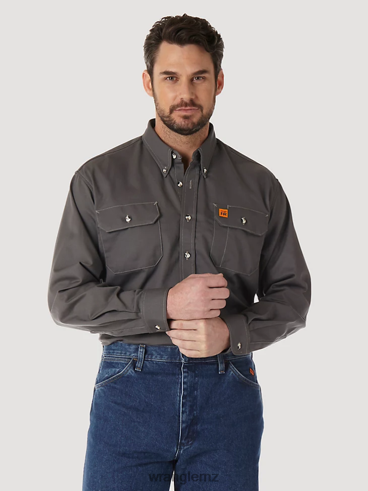 Wrangler RIGGS Workwear FR Flame Resistant Work Shirt Slate Grey (FR3W5GY) Men Clothing DRL6LH404