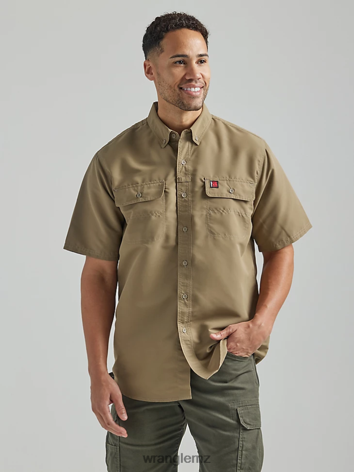 Wrangler RIGGS Workwear Lightweight Work Shirt Dark Khaki (112325420) Men Clothing DRL6LH348