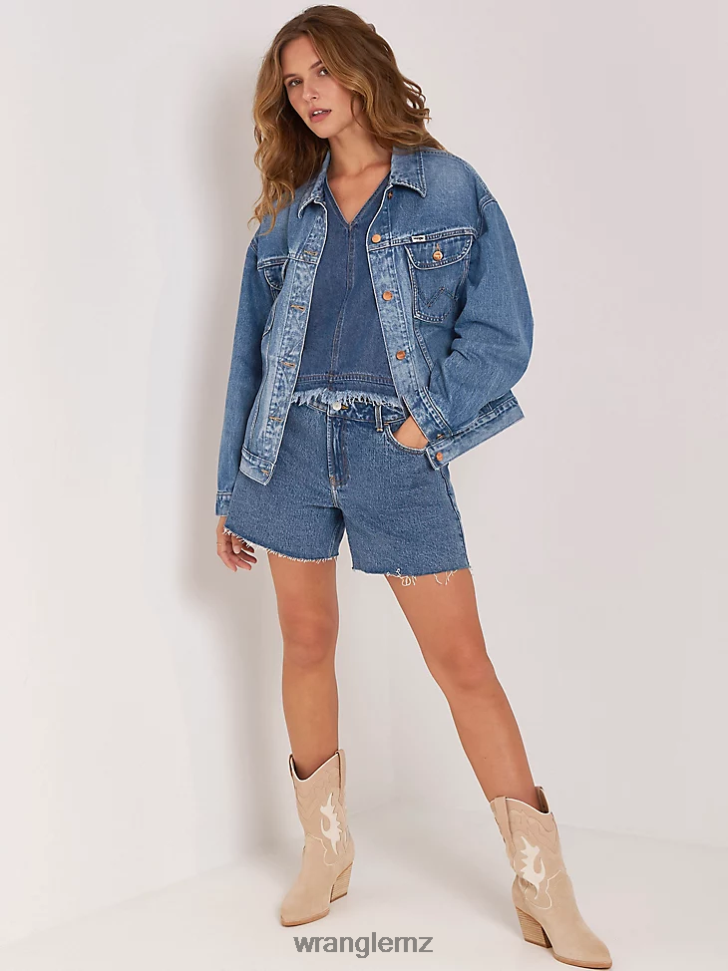 Wrangler High Rise Mid Thigh Short Topaz (112333477) Women Clothing DRL6LH827