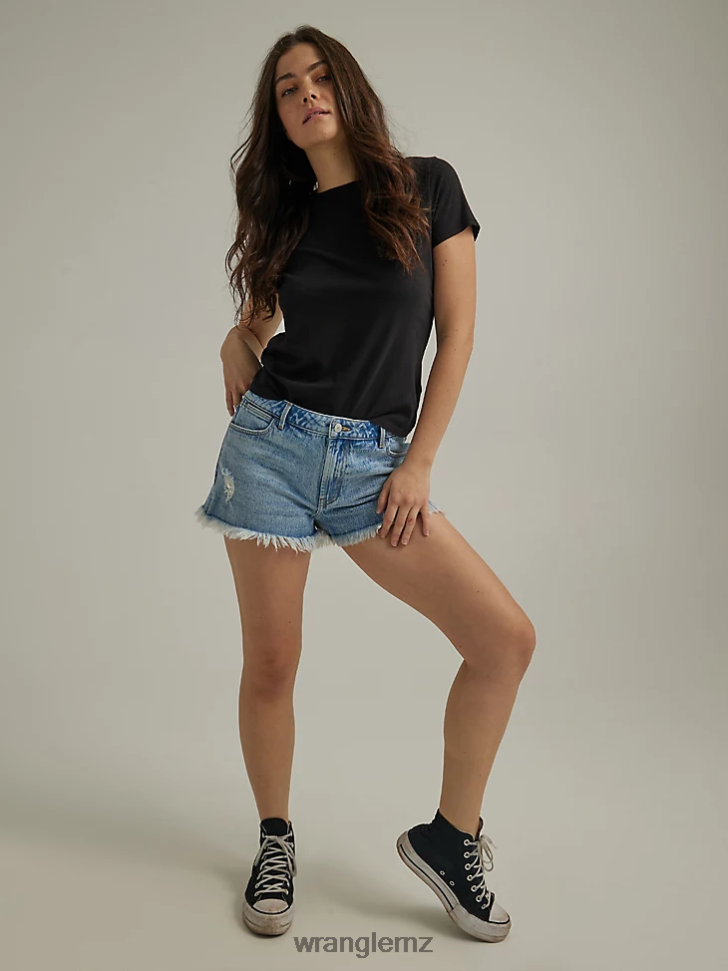 Wrangler High Rise Vintage Cut-Off Short Medium Wash (112333495) Women Clothing DRL6LH838