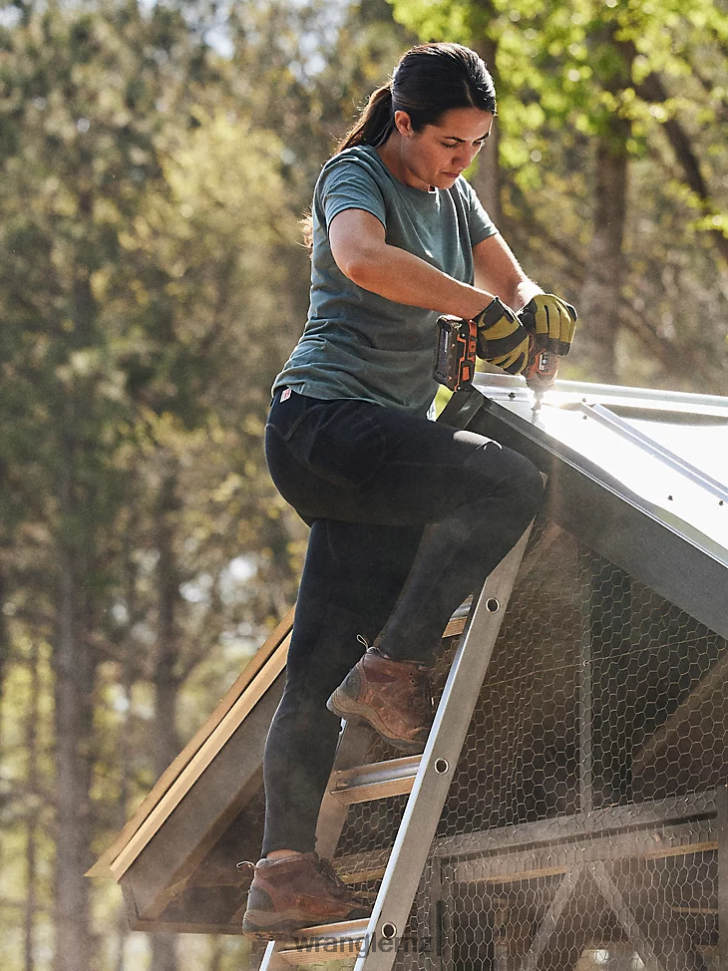 Wrangler RIGGS Workwear Short Sleeve Performance T-Shirt Sea Green (3WF70GR) Women Clothing DRL6LH876